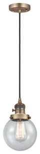 INNOVATIONS 201CSW-BB-G204-6 1-Light Mini Pendant Brushed Brass