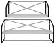 Set of Two Farmhouse Style Wood and Metal Wall Shelves