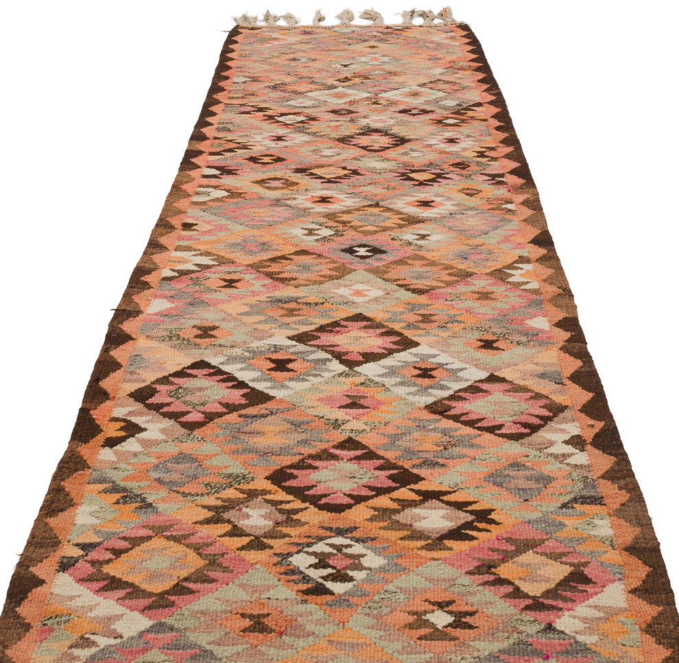 Vintage Turkish Kilim Runner 3' 1" x 10' 1", 37 in. x 121 in.