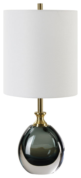 Uttermost Enigma Teal Blue Glass Buffet Lamp