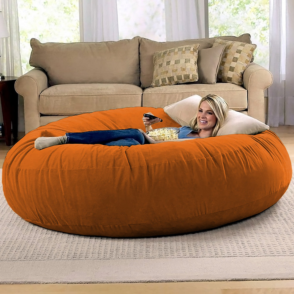 Jaxx 6' Cocoon Bean Bag Sofa, Mandarin