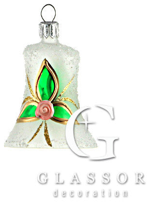 White Bell With Modern Flowers Ornament