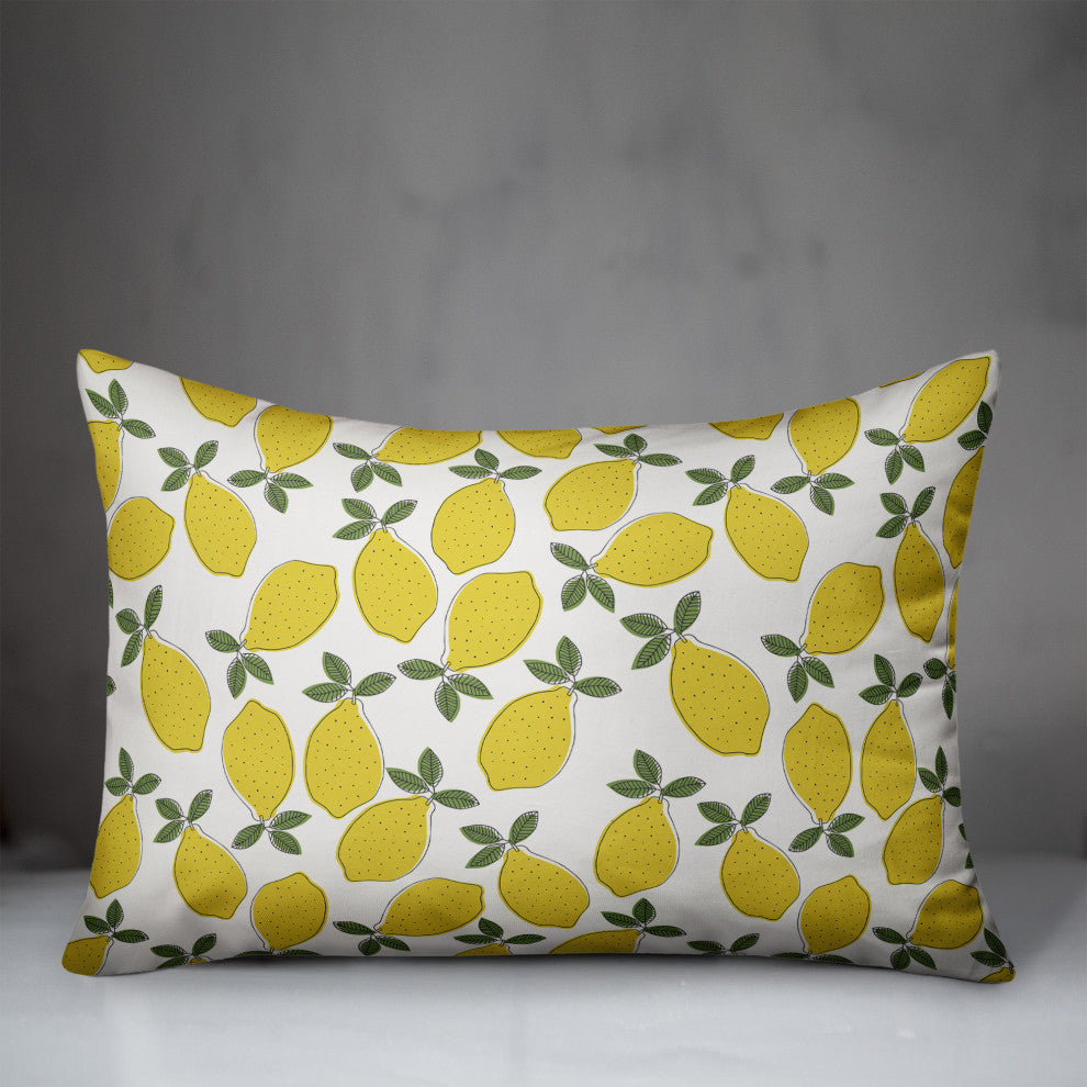 Fun Lemon Pattern 14x20 Spun Poly Pillow