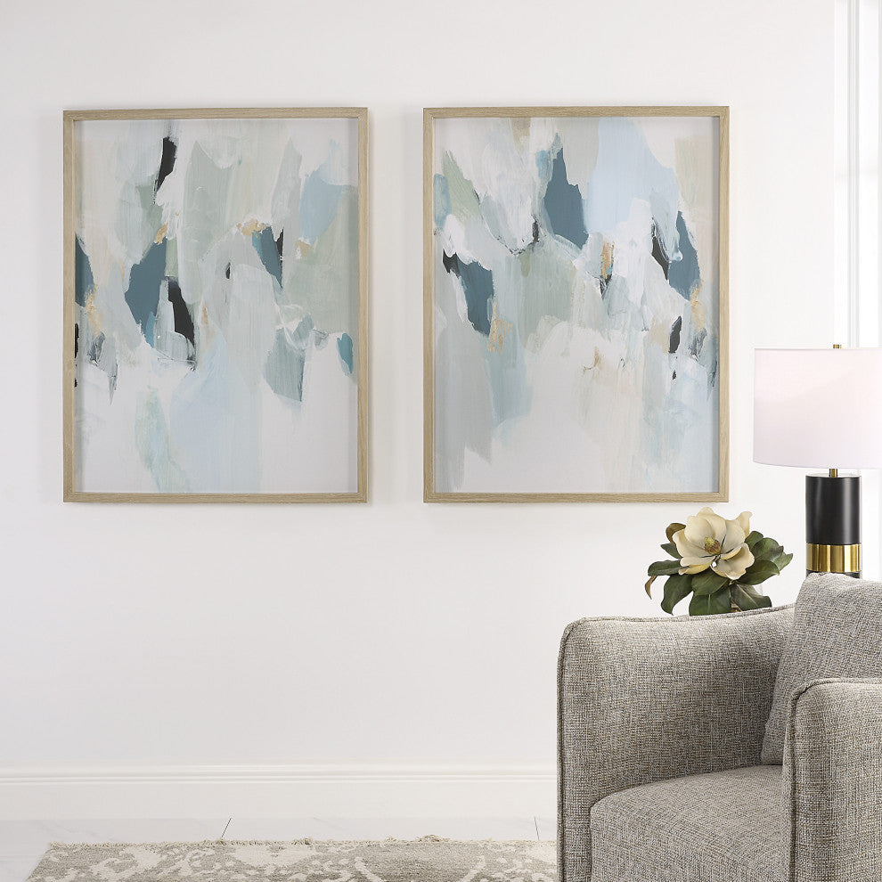 Uttermost 32282 Seabreeze Abstract Framed Canvas Prints 2-Piece Set