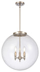 Beacon Pendant, Brushed Satin Nickel, Clear, Clear