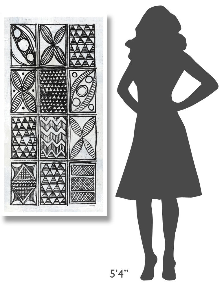 "Patterns of the Amazon III BW" Digital Paper Print by Kathrine Lovell, 26"x50"
