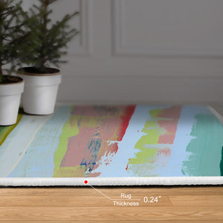 Rhythmic Circles III Geometric Art Area Rug, 5'x7.5'