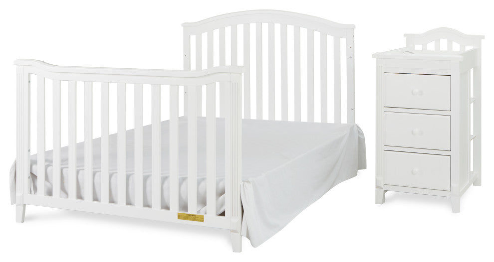 Kali 4-in-1 Convertible Crib, White, With Changer (3 Drawers)