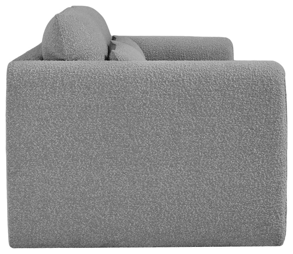 Stylus Boucle Fabric Upholstered Sofa, Grey