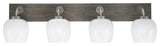 Oxbridge, Bath Bar, Graphite & Painted Distressed Wood-look, 6" White Marble