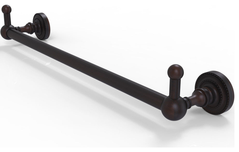 Dottingham 24" Towel Bar with Integrated Hooks, Venetian Bronze