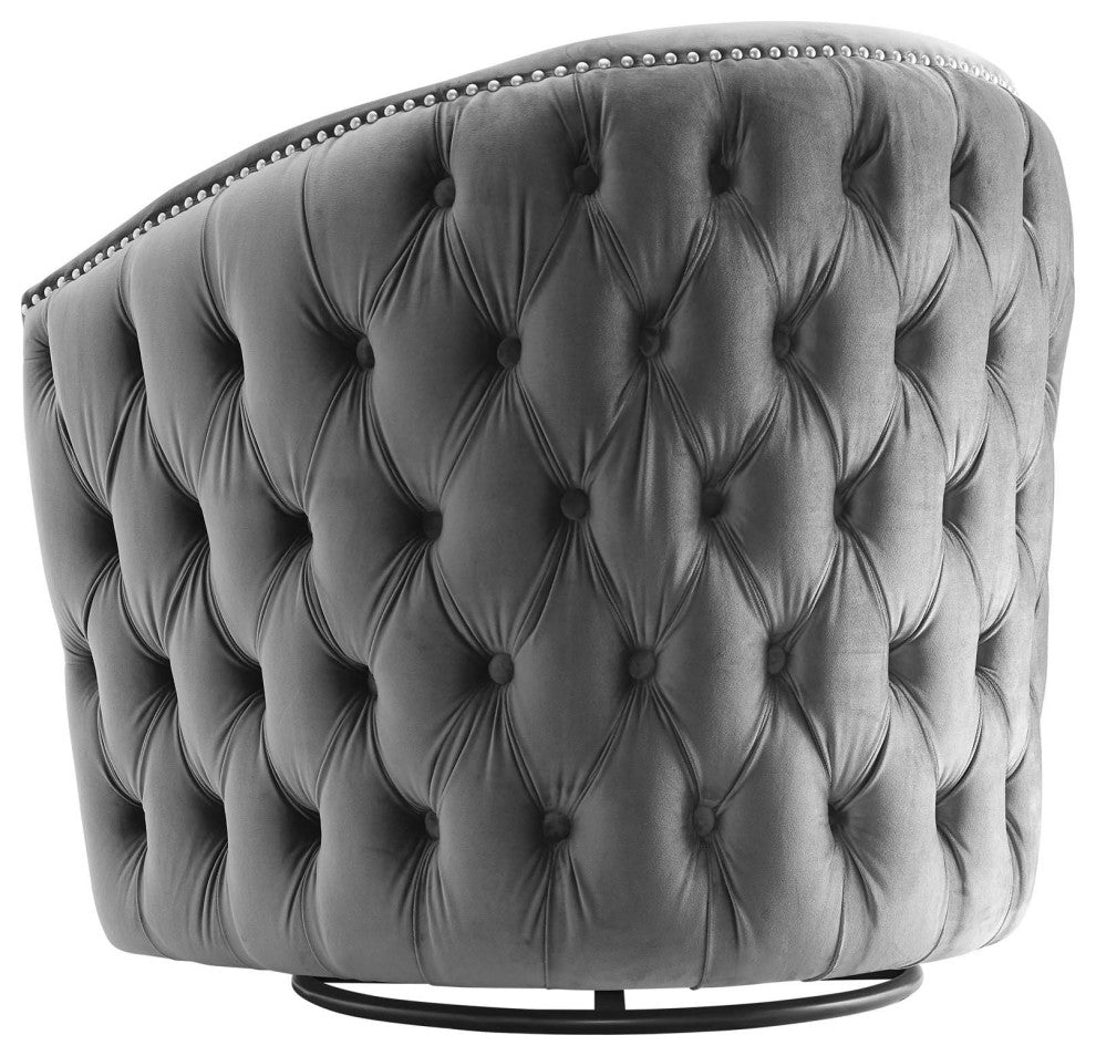 Armchair Accent Chair, Set of 2, Velvet, Gray, Modern, Lounge Hospitality