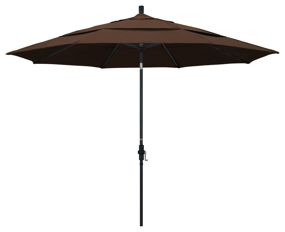 11' Aluminum Umbrella Collar Tilt Matted Black, Mocha
