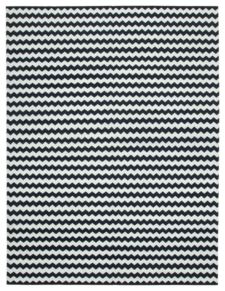 Rug N Carpet - Handmade Wool 8' 10'' x 11' 10'' Modern Design Dhurrie Kilim Rug