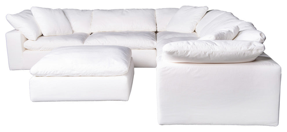 First of A Kind Clay Modular Sectional Livesmart Fabric White