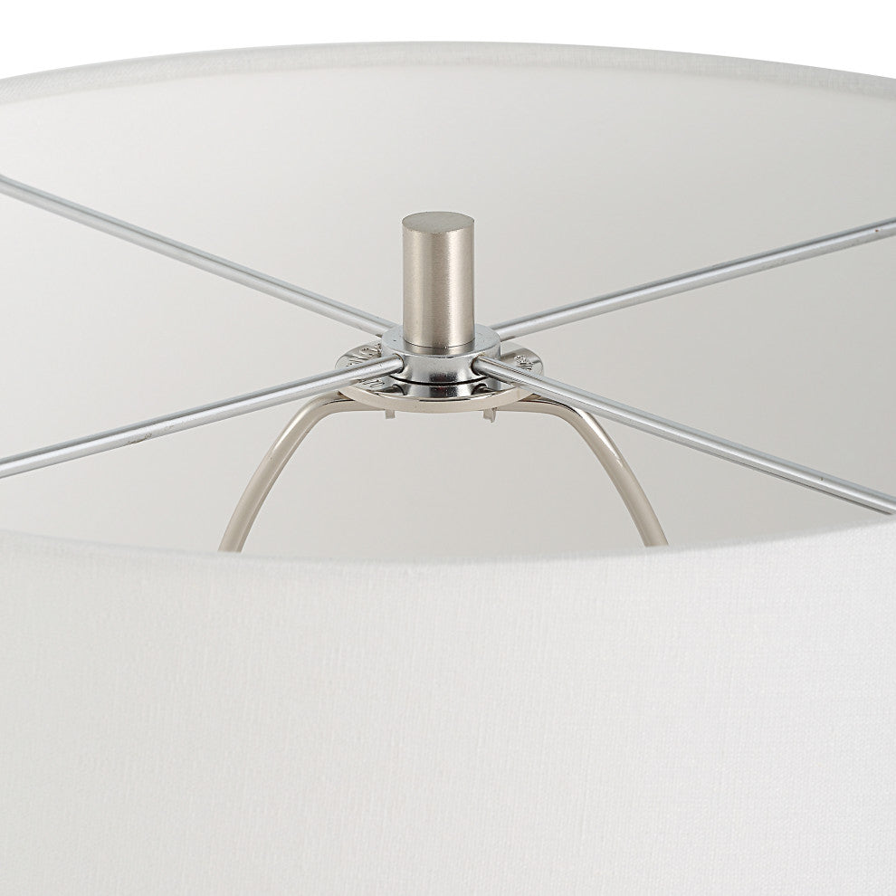 Quinn White & Silver Table Lamp