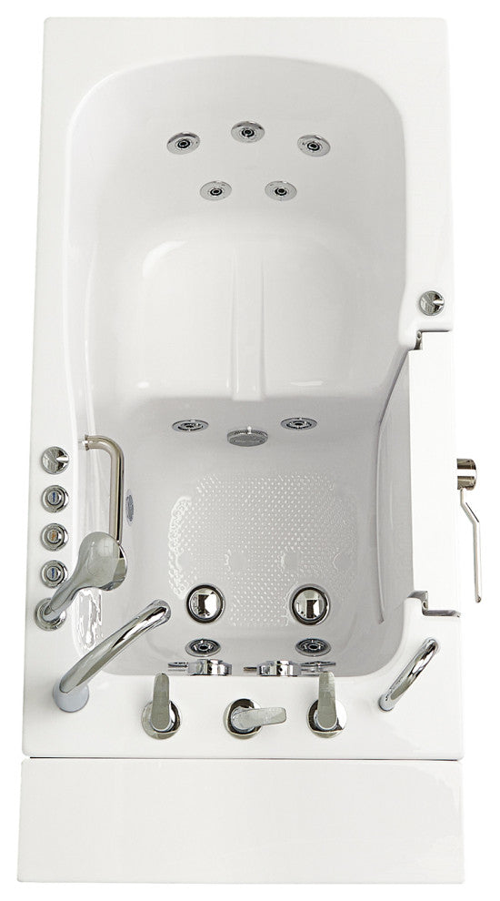 Capri 30x52 Acrylic Massage Walk-In Bathtub with Outward Swing Door, Left Drain,