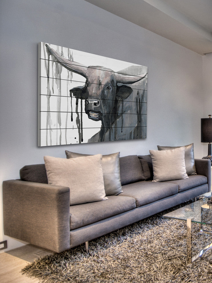 "Buffalo Bill" Painting Print on White Wood, 24"x16"