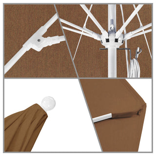 Fiberglass Umbrella White, Teak