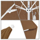 Fiberglass Umbrella White, Teak