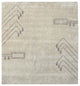 HAND KNOTTED LOOM SILK ECO-FRIENDLY AREA RUGS -6'x6',Square,Cream,Contemporary