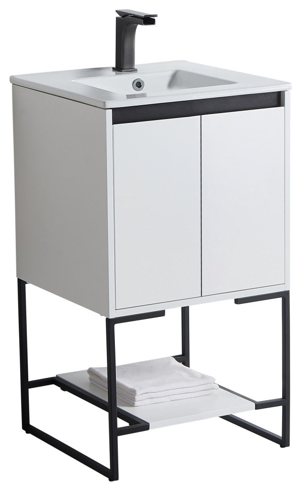 Urbania Vanity Set, White, 20", Single Sink