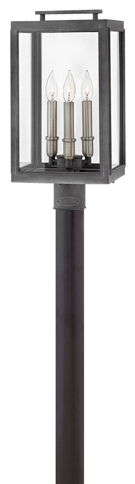 Outdoor Sutcliffe Post Top/ Pier Mount in Aged Zinc