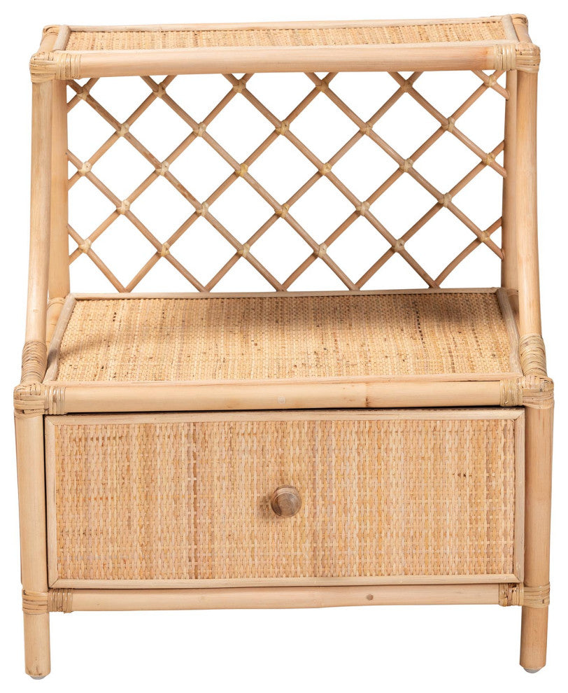 Evita Rattan 1-Drawer Nightstand