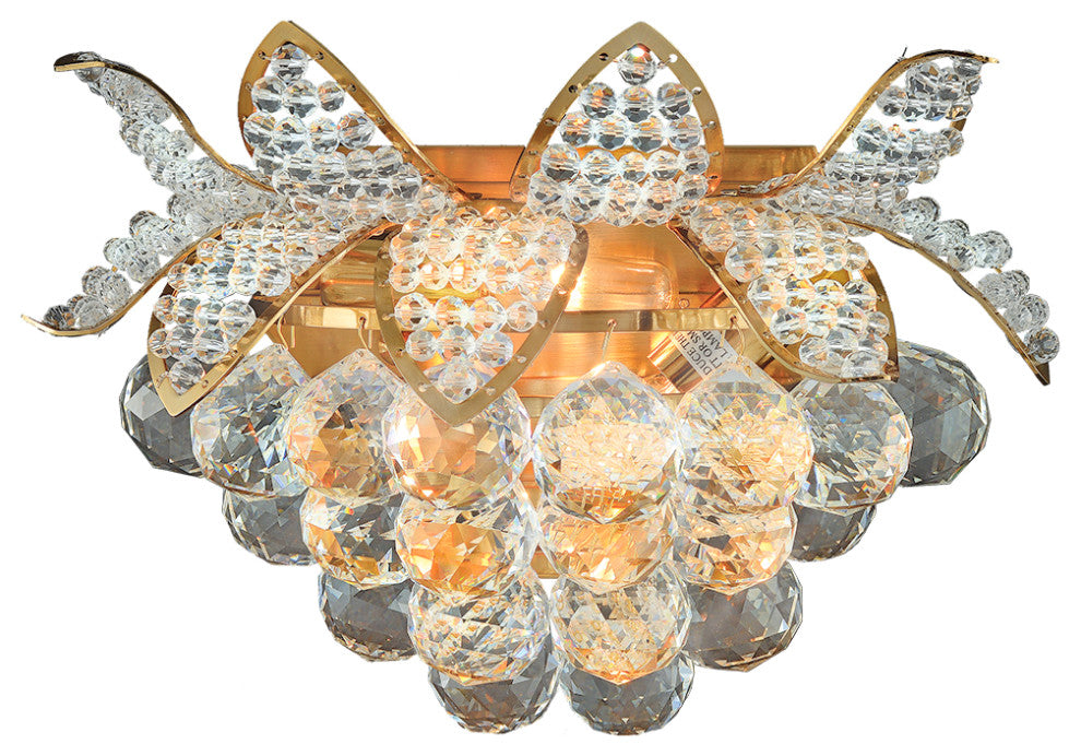 Artistry Lighting Flower Collection 24 Karat Gold Crystal Wall Sconce 10x10