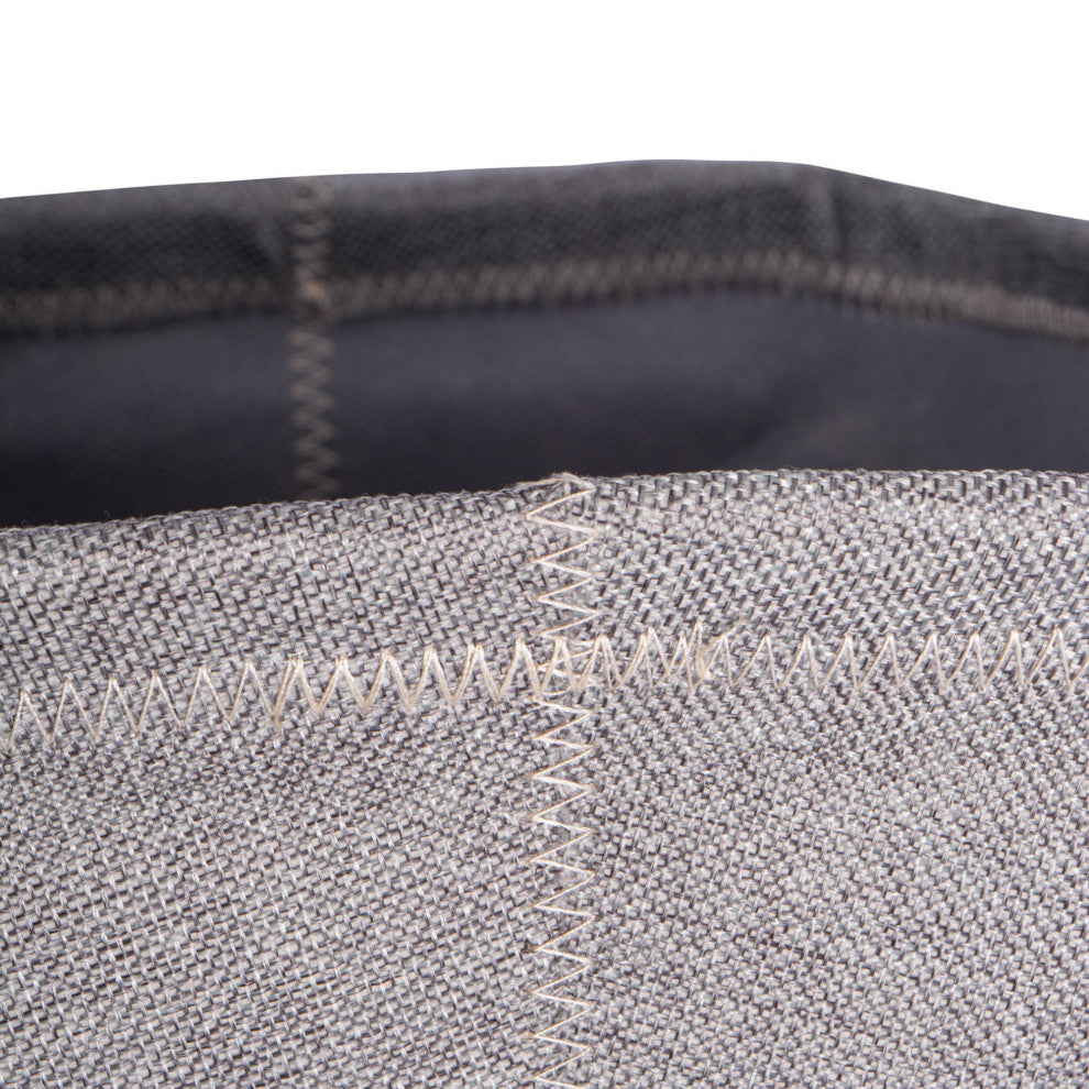 Poly Bin Zig-Zag Stitch Variegated Gray Trapezoid 11"x11"x11", Set Of 2