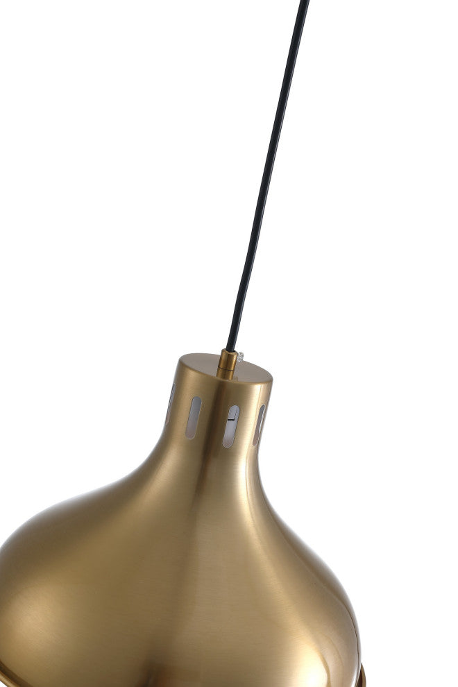 1-Light Dome Pendant Modern Brass Hanging Light, Brass