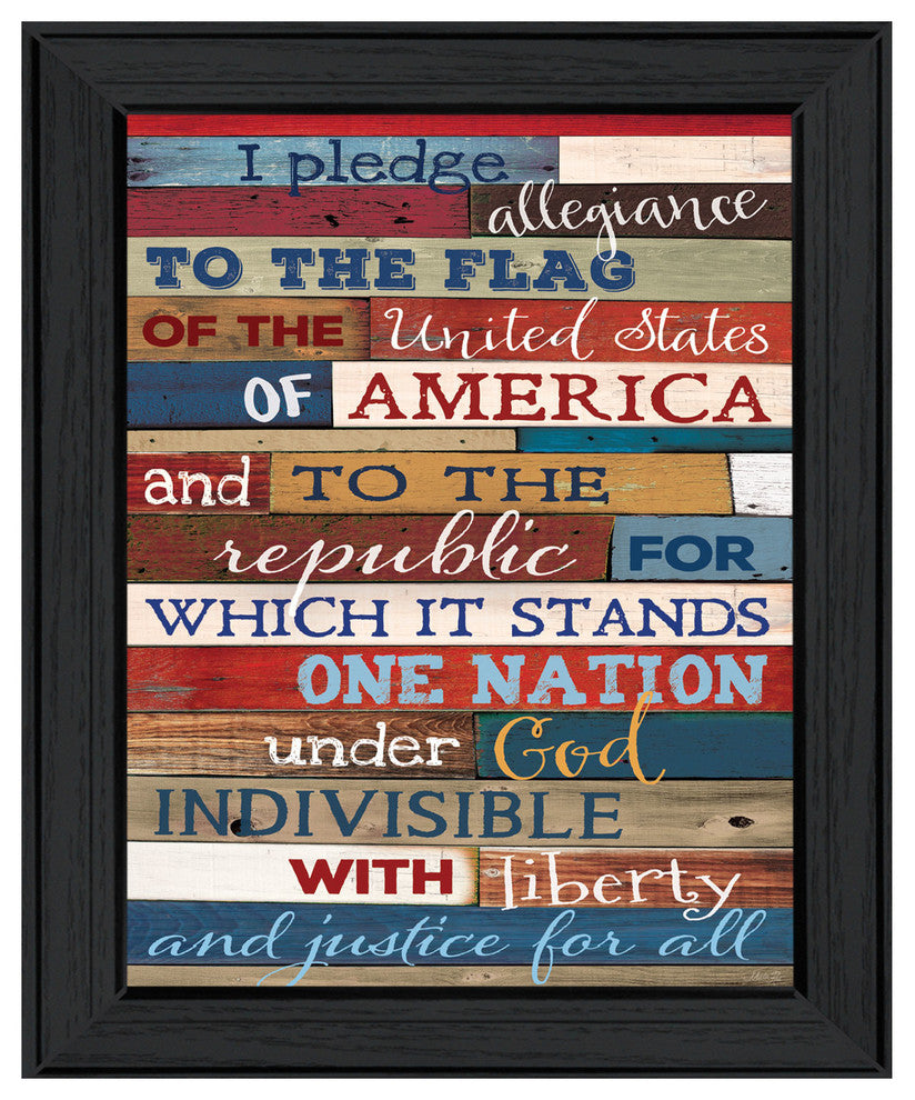 "Pledge of Allegiance" By Marla Rae, Printed Wall Art, Black Frame
