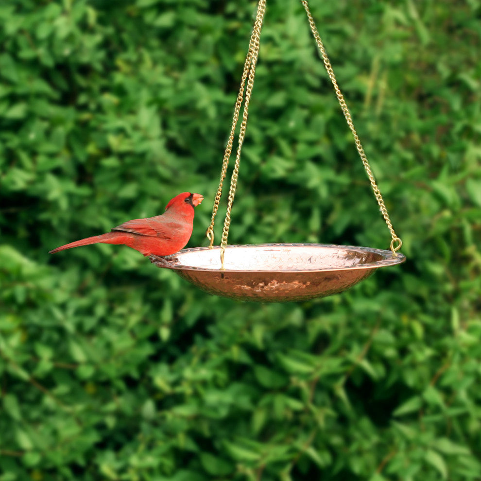 Pure Copper 18" Hanging Bird Bath By Good Directions