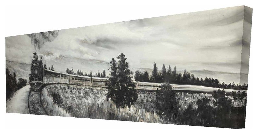 Steam Engine Train Print on Wrapped Canvas