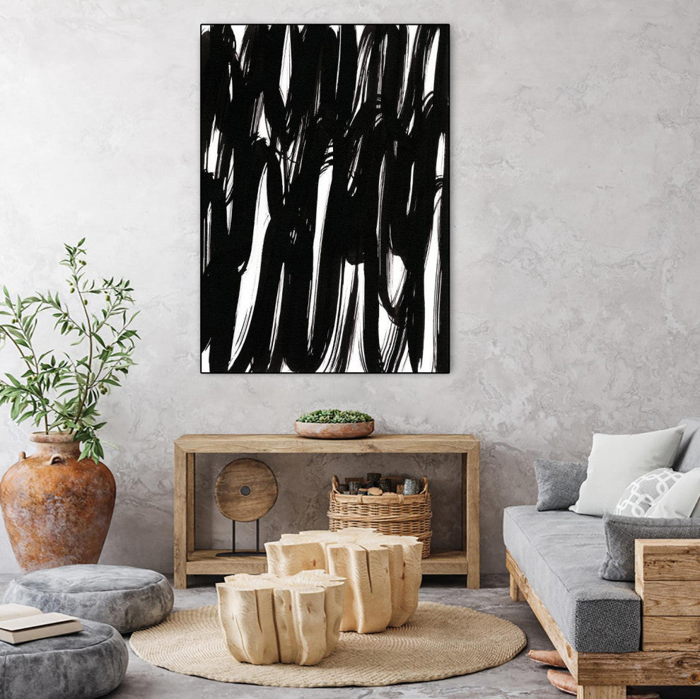 "Ink Scribble I" Framed Canvas by Giant Art 18"x24"