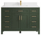 Cambridge 48 Single Sink Bath Vanity in Pewter Green 1.5" White Quartz