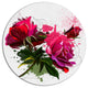 Red Peonies Sketch Watercolor, Modern Floral Round Wall Art, 36"