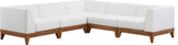 Rio Water Resistant Fabric  Patio 5-Piece Modular Sectional, Off White