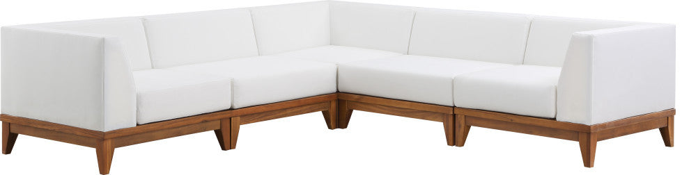 Rio Water Resistant Fabric  Patio 5-Piece Modular Sectional, Off White