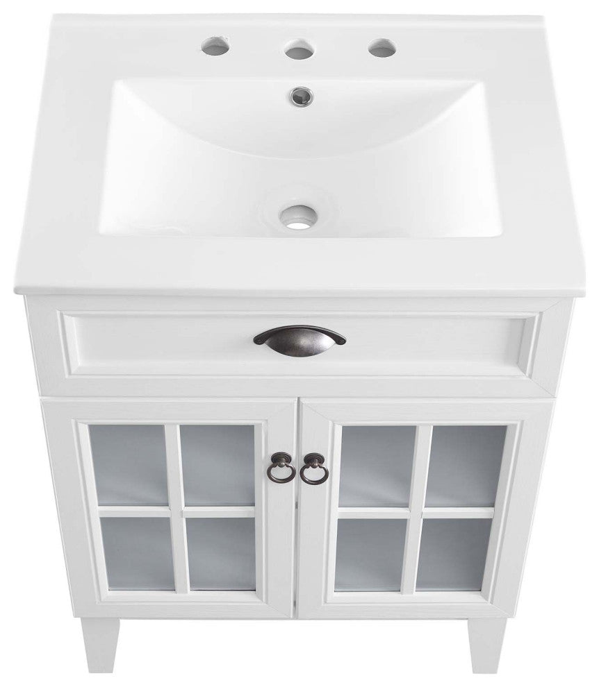Isle 24" Bathroom Vanity Cabinet White White -5424