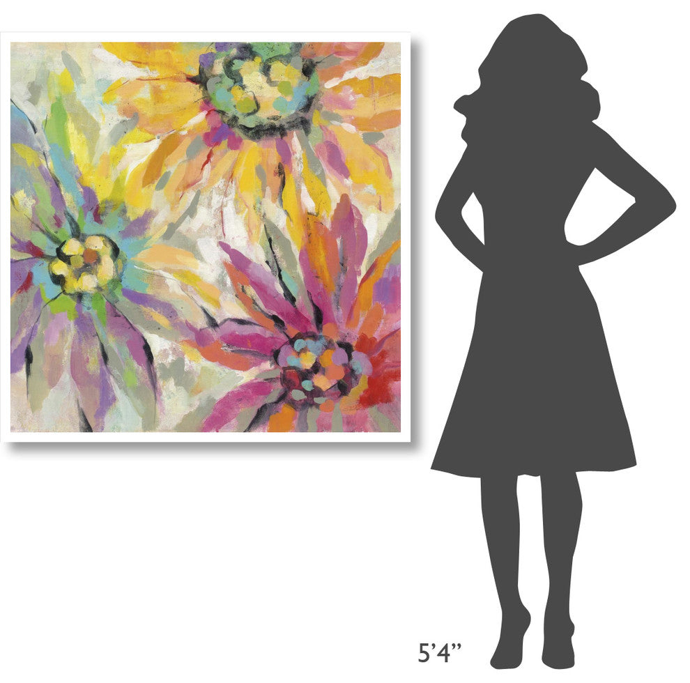 "Abstracted Petals I" Digital Paper Print by Silvia Vassileva, 42"x42"