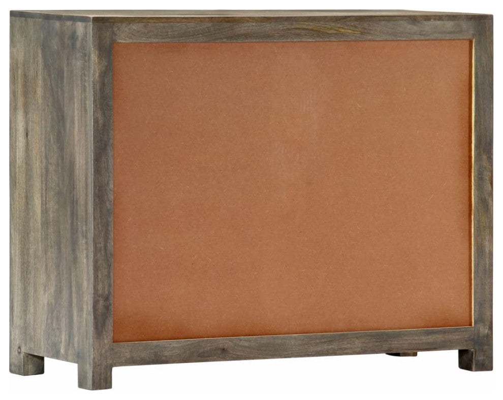 vidaXL Cabinet Kitchen Storage Console Table with Drawers Gray Solid Wood Mango