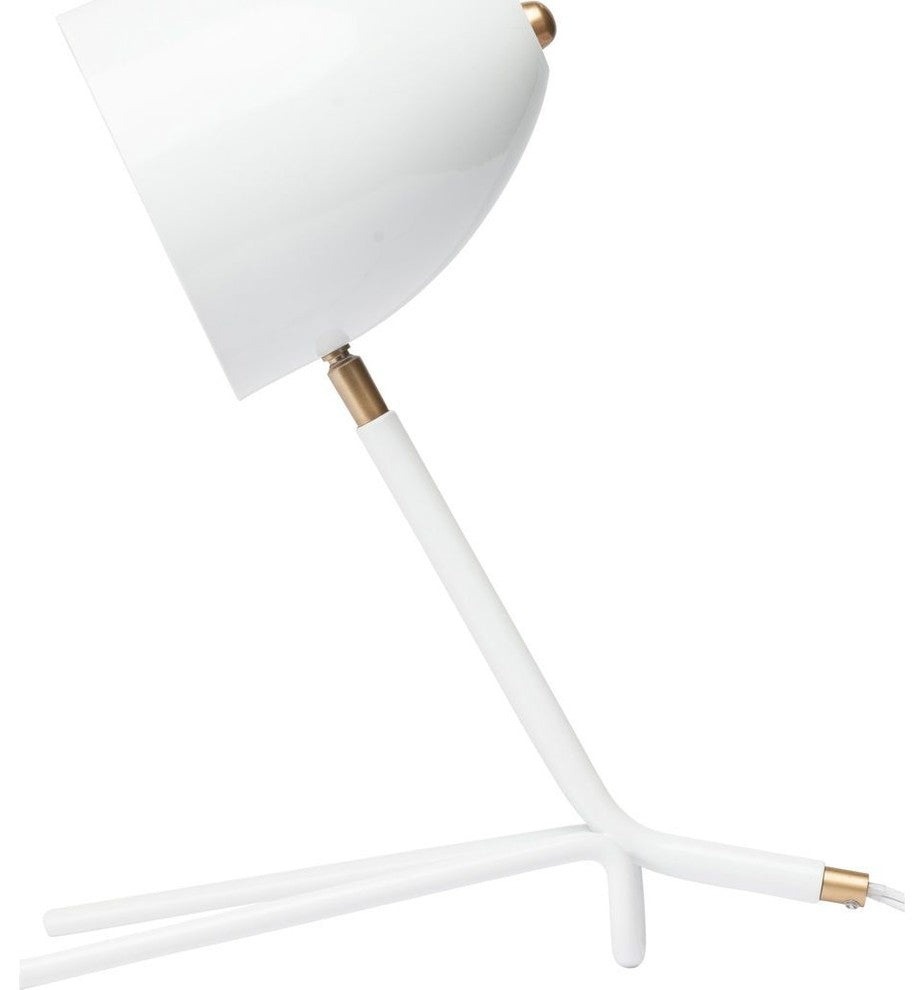 Nuevo Living Phare Lighting Desk Lamp, White Steel Metal