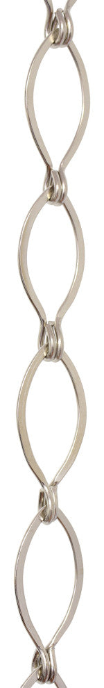 RCH Hardware Brass Loop Chandelier Chain, 3', Polished Nickel, U50
