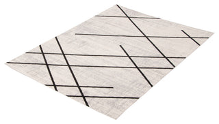 Aqua Damali Area Rug, Ivory/Black, 5'x7'