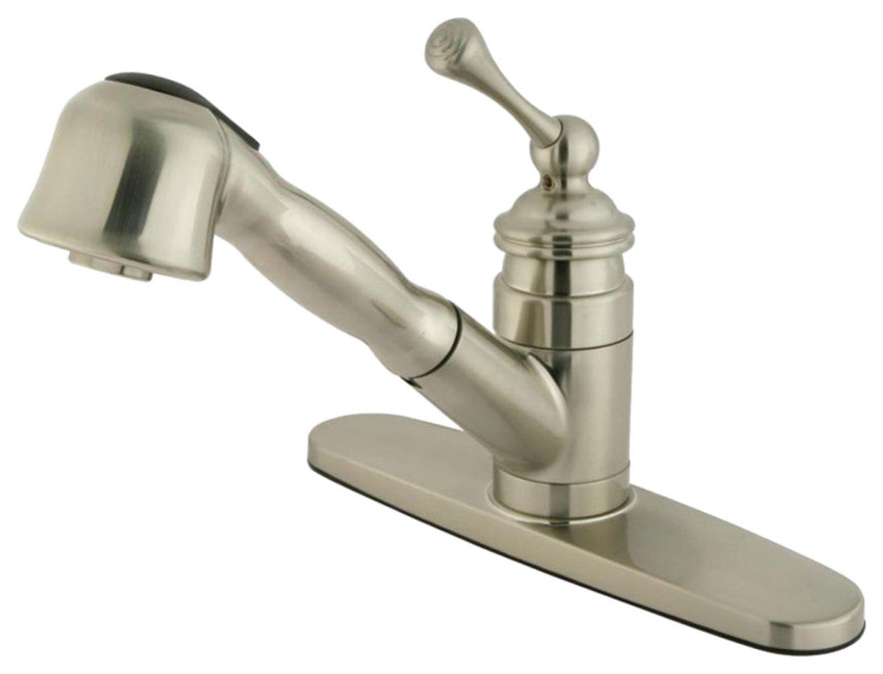 Kingston Brass Single-Handle Pull-Out Kitchen Faucet, Brushed Nickel