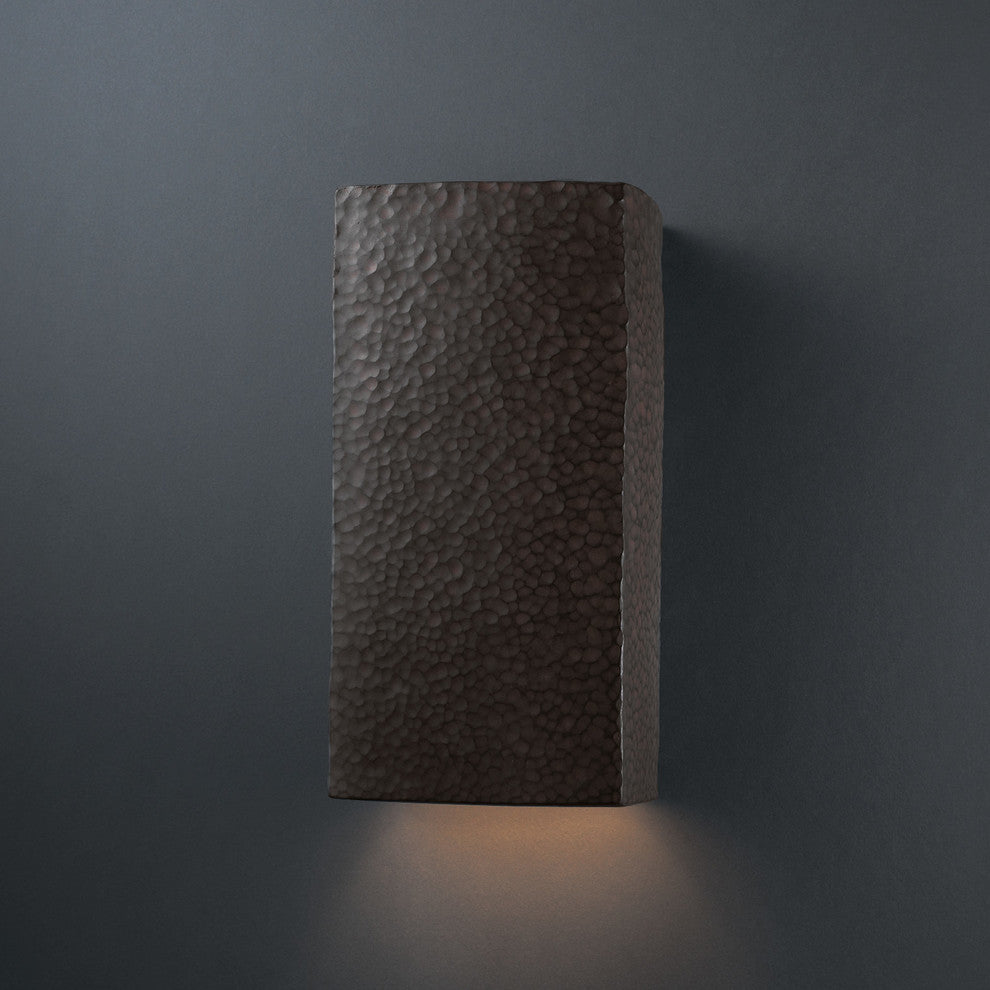 Ambiance Large Rectangle, Closed Top, Wall Sconce, Iron