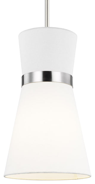 Clark One Light Pendant, Brushed Nickel
