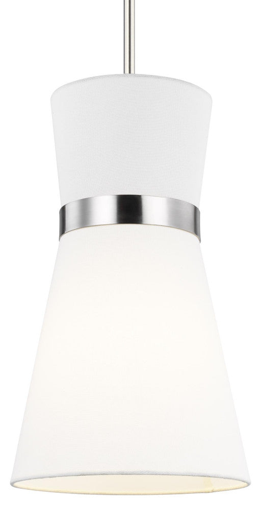 Clark One Light Pendant, Brushed Nickel