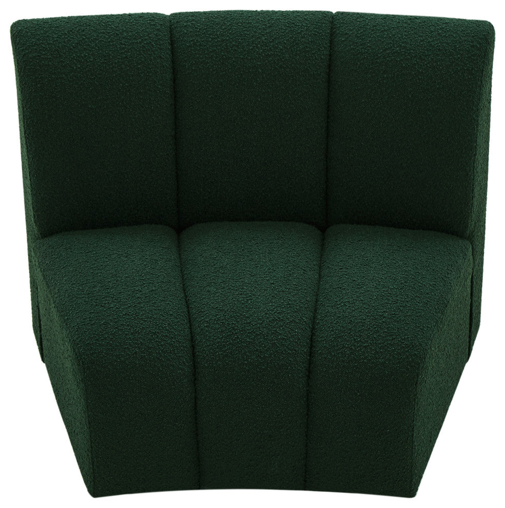 Infinity Boucle Fabric Upholstered Modular Chair, Green